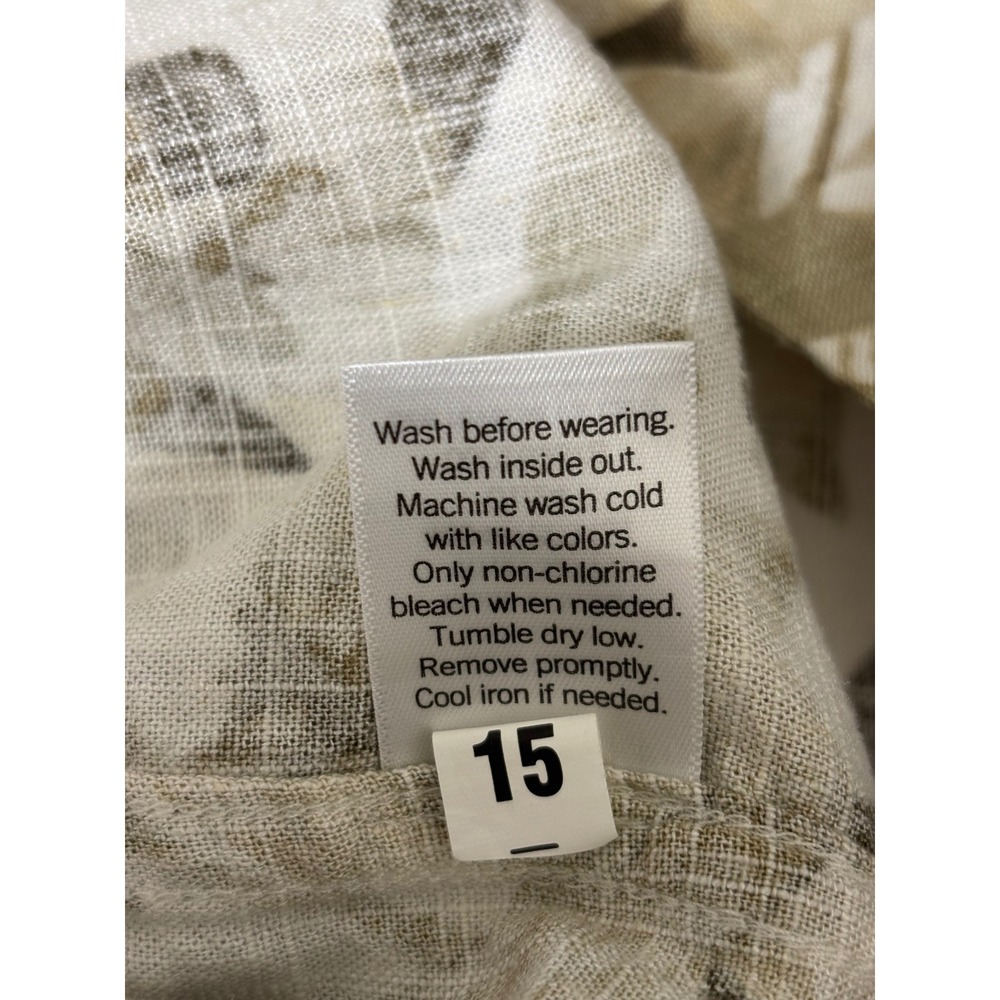 Casual Button Down Men Shirt Size XL Linen Blend Travel Summer - Picture 10 of 12